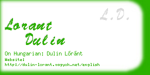 lorant dulin business card